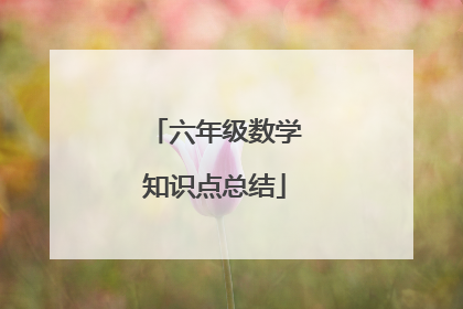 六年级数学知识点总结