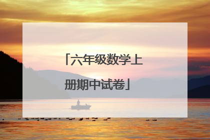 六年级数学上册期中试卷