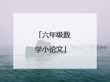 六年级数学小论文
