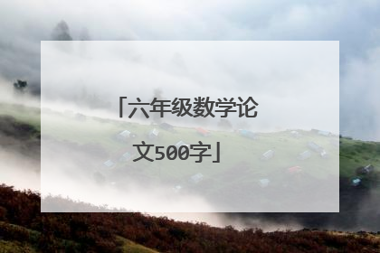 六年级数学论文500字
