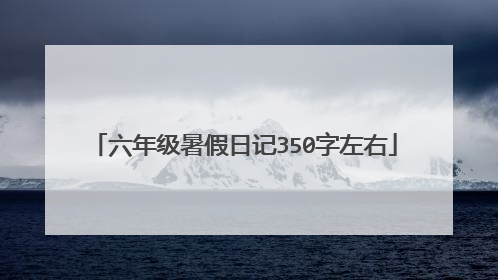 六年级暑假日记350字左右