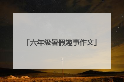 六年级暑假趣事作文