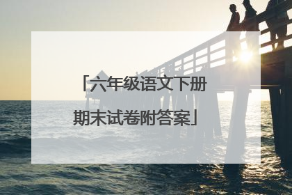 六年级语文下册期末试卷附答案