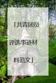 共青团员评选事迹材料范文