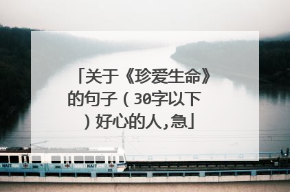 关于《珍爱生命》的句子(30字以下)好心的人,急