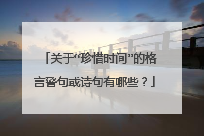关于“珍惜时间”的格言警句或诗句有哪些?