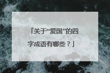 关于“爱国”的四字成语有哪些？