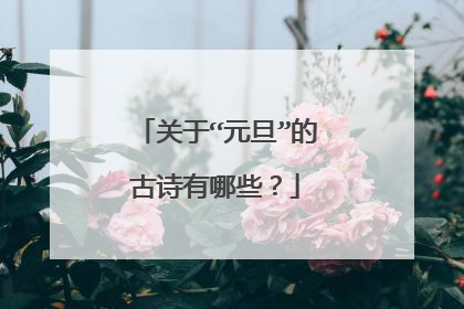 关于“元旦”的古诗有哪些?