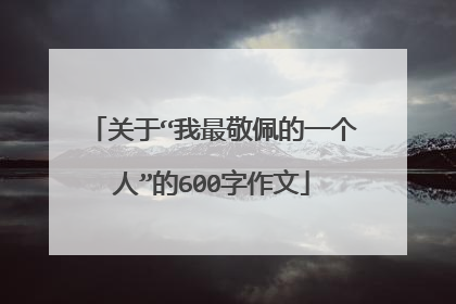 关于“我最敬佩的一个人”的600字作文