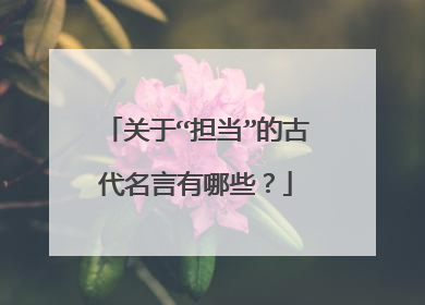 关于“担当”的古代名言有哪些？