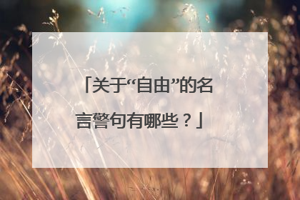 关于“自由”的名言警句有哪些？