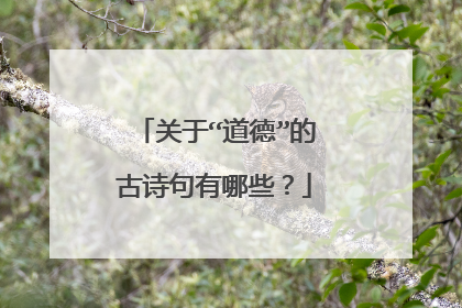 关于“道德”的古诗句有哪些?