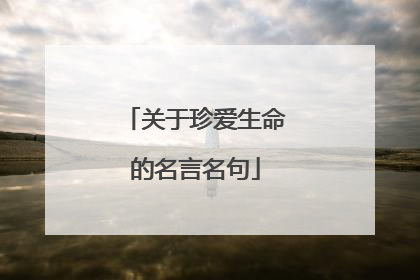 关于珍爱生命的名言名句