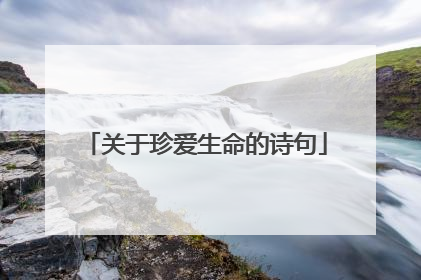 关于珍爱生命的诗句