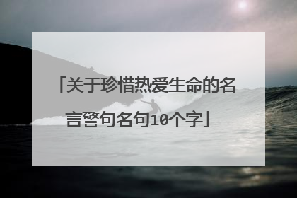 关于珍惜热爱生命的名言警句名句10个字