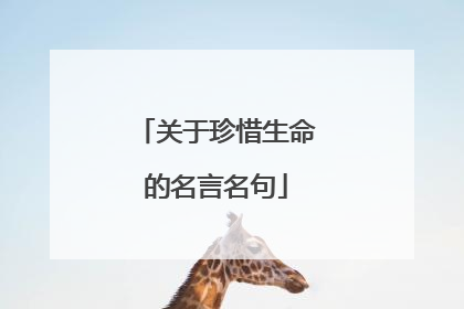 关于珍惜生命的名言名句