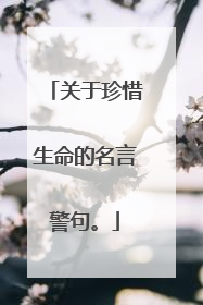 关于珍惜生命的名言警句。