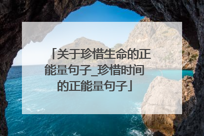 关于珍惜生命的正能量句子_珍惜时间的正能量句子