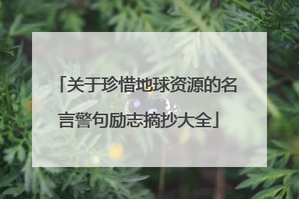 关于珍惜地球资源的名言警句励志摘抄大全