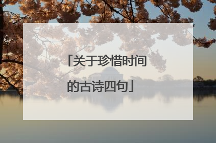 关于珍惜时间的古诗四句