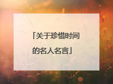 关于珍惜时间的名人名言