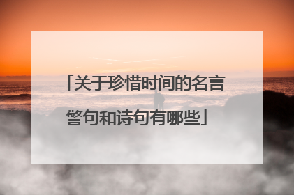 关于珍惜时间的名言警句和诗句有哪些