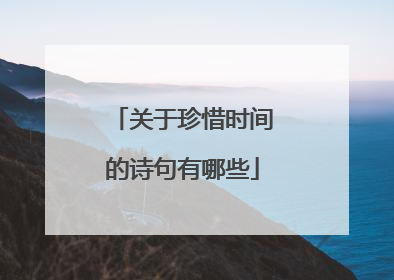关于珍惜时间的诗句有哪些