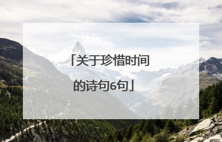 关于珍惜时间的诗句6句