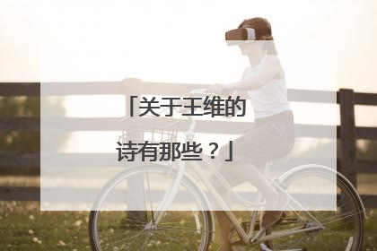 关于王维的诗有那些?