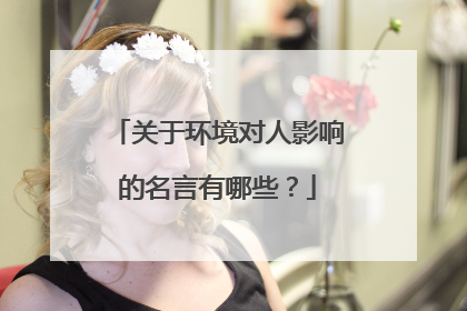 关于环境对人影响的名言有哪些？