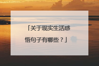 关于现实生活感悟句子有哪些?