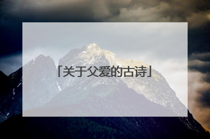 关于父爱的古诗