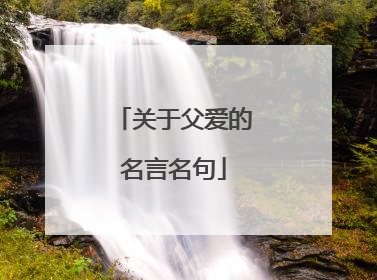 关于父爱的名言名句