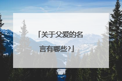 关于父爱的名言有哪些?