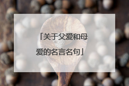 关于父爱和母爱的名言名句