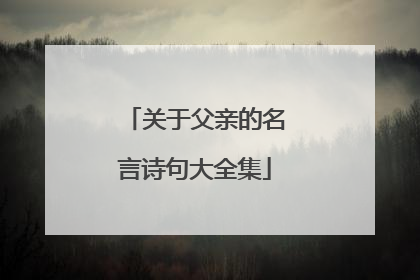 关于父亲的名言诗句大全集