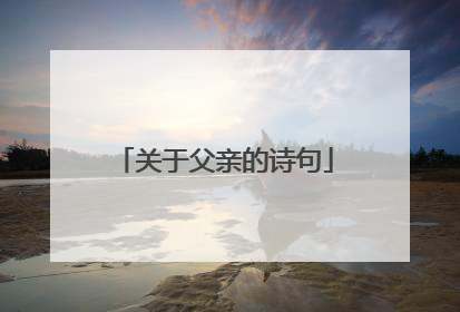 关于父亲的诗句
