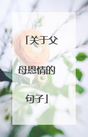 关于父母恩情的句子