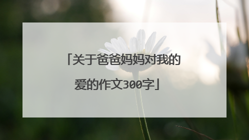 关于爸爸妈妈对我的爱的作文300字