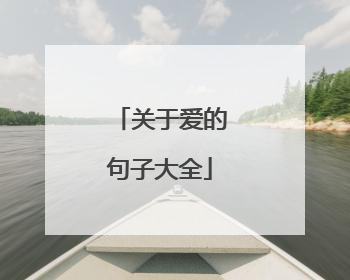 关于爱的句子大全