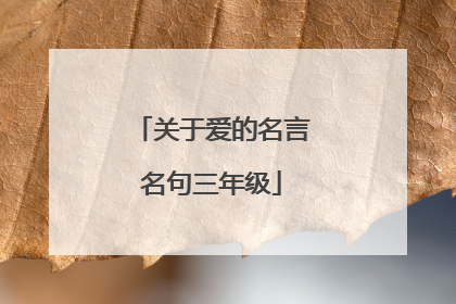 关于爱的名言名句三年级
