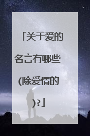 关于爱的名言有哪些(除爱情的)?