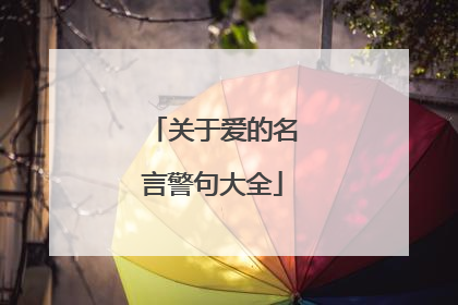 关于爱的名言警句大全
