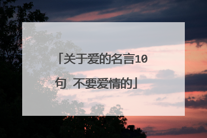 关于爱的名言10句 不要爱情的