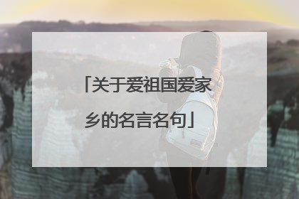 关于爱祖国爱家乡的名言名句