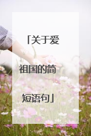 关于爱祖国的简短语句