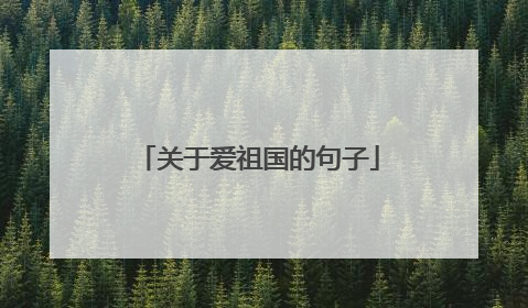 关于爱祖国的句子