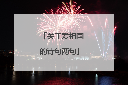 关于爱祖国的诗句两句