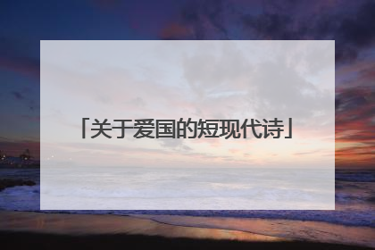 关于爱国的短现代诗