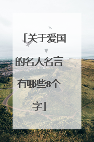 关于爱国的名人名言有哪些8个字